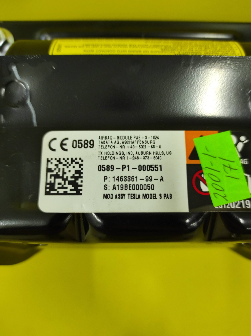 Подушка безопасности в панели приборов сторона пассажира Tesla Model S 2012-2021 1463361-99-A  Фото №5