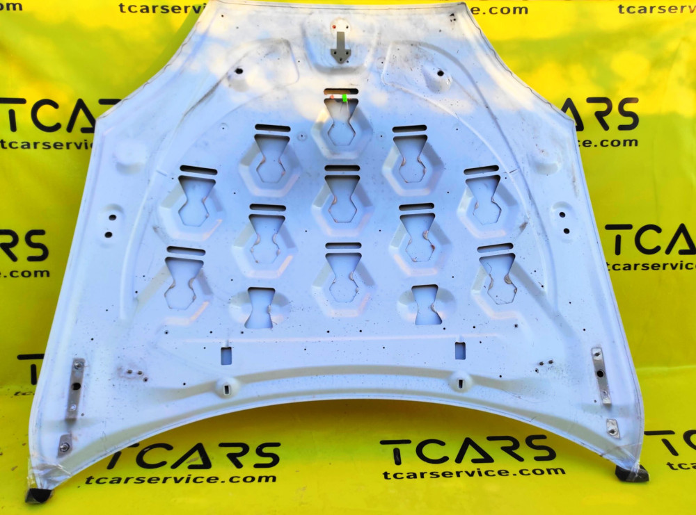 Tesla Model S 2012-2016 Hood Complete Assembly Ecoat Only for Dual Latch Single Motor (PBCW – White) OEM (used) 6007191-E0-F  Photo №2