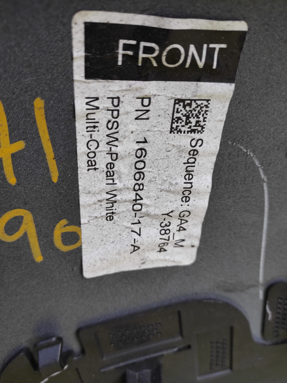 Tesla Model Y 2020-2024 Front Fascia SVC (Pearl White Multi-Coat-PPSW) OEM (used) 1493736-S3-A  Photo №7