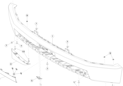 Tesla Cybertruck 2023- Front Bumper Fascia OEM 1896370-00-B